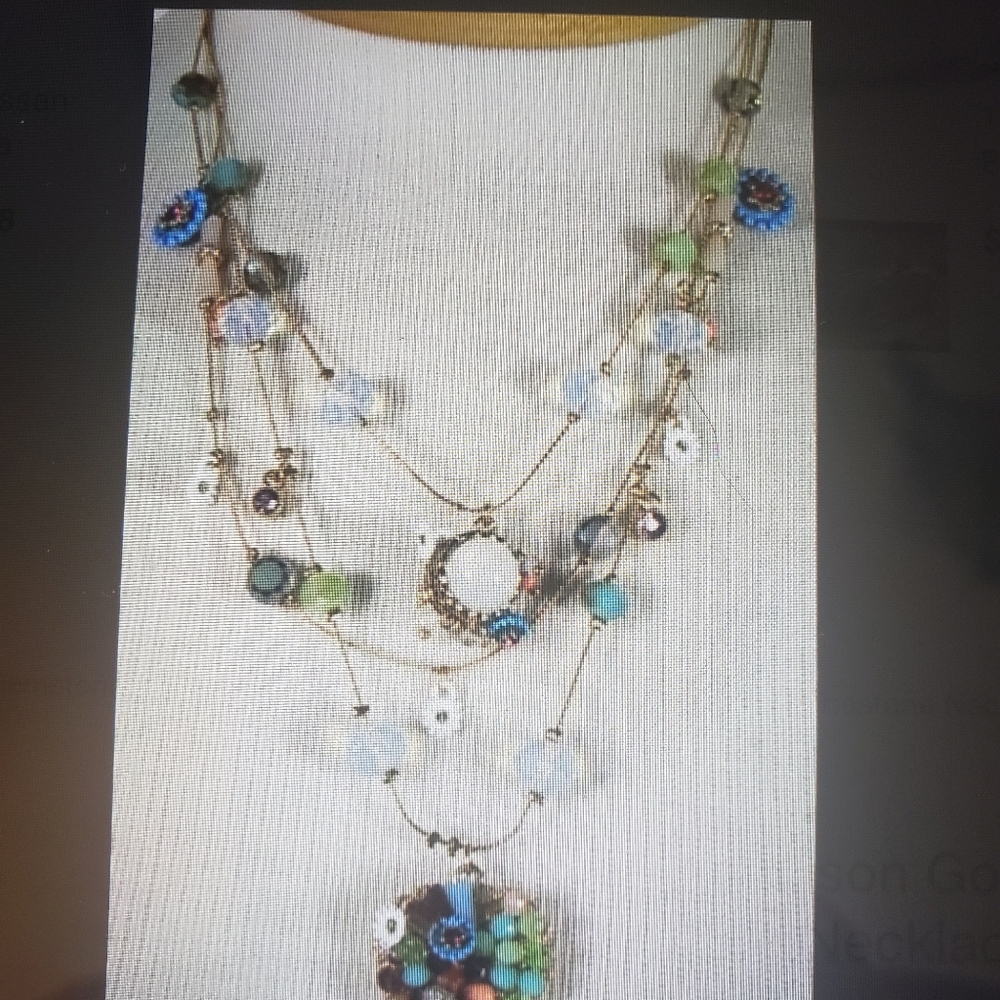 NWT Betsy Johnson Goldtone Rhinestone Necklace